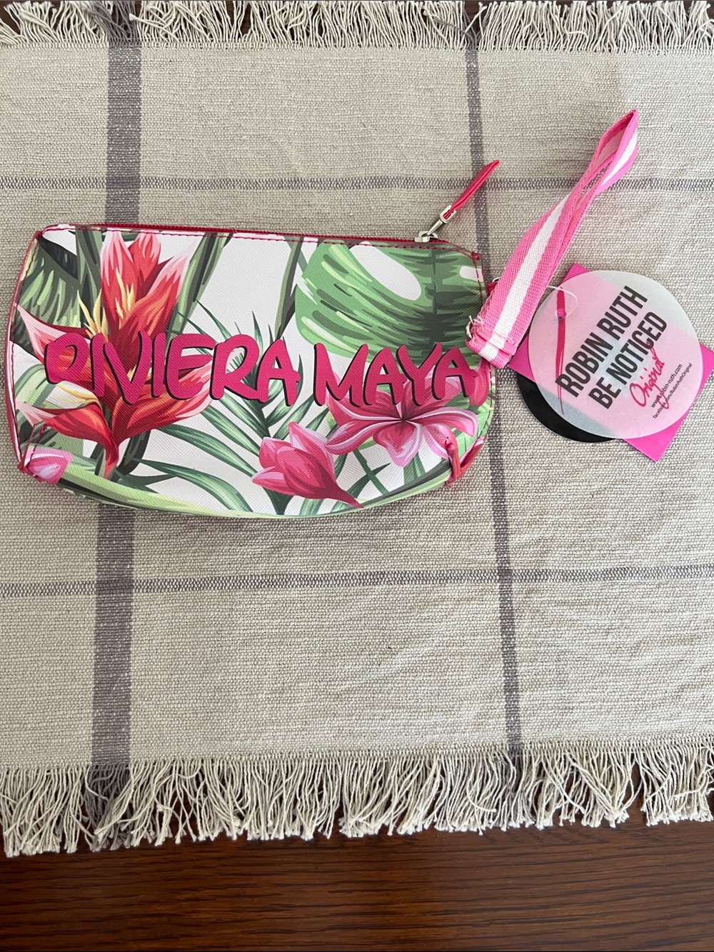Robin Ruth Pink Tropical Riviera Maya Wristlet - Picture 3 of 11